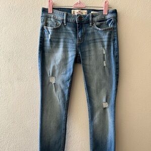Hollister Low Rise Super Skinny Jeans Women's 3S W26 L28 Light Blue Distressed